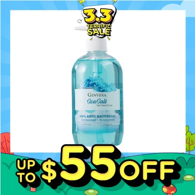 GINVERA Sea Salt 99% Anti-Bacterial Revitalizing Moisturizng Gel Hand Soap 500g