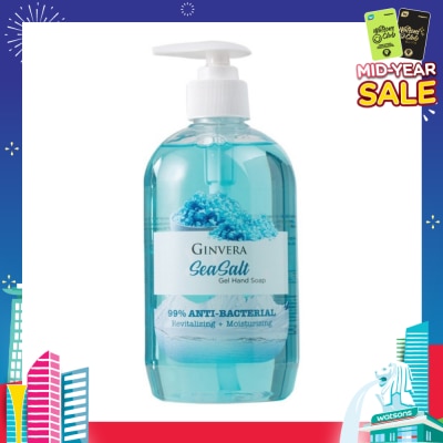 GINVERA Sea Salt 99% Anti-Bacterial Revitalizing Moisturizng Gel Hand Soap 500g