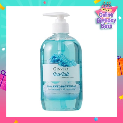 GINVERA Sea Salt 99% Anti-Bacterial Revitalizing Moisturizng Gel Hand Soap 500g