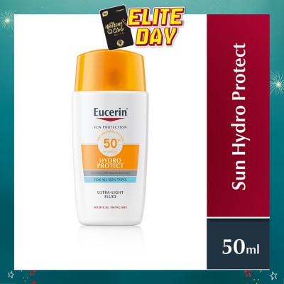 EUCERIN - Sun Face Hydro Protect Ultra Light Fluid Spf 50+ (Protects All Skin Types From Sun Burn And Sun Induced Skin Damage, Even Sensitive Skin) 50ml