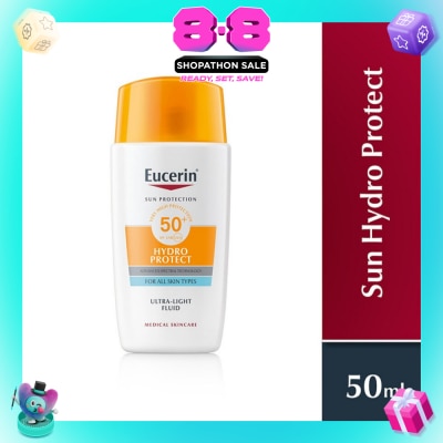 EUCERIN - Sun Face Hydro Protect Ultra Light Fluid Spf 50+ (Protects All Skin Types From Sun Burn And Sun Induced Skin Damage, Even Sensitive Skin) 50ml