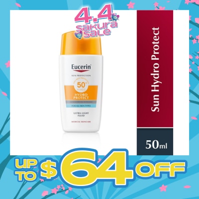 EUCERIN - Sun Face Hydro Protect Ultra Light Fluid Spf 50+ (Protects All Skin Types From Sun Burn And Sun Induced Skin Damage, Even Sensitive Skin) 50ml