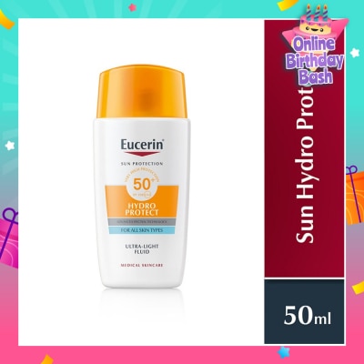 EUCERIN Sun Face Hydro Protect Ultra Light Fluid Spf 50+ (Protects All Skin Types From Sun Burn And Sun Induced Skin Damage, Even Sensitive Skin) 50ml