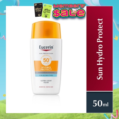 EUCERIN - Sun Face Hydro Protect Ultra Light Fluid Spf 50+ (Protects All Skin Types From Sun Burn And Sun Induced Skin Damage, Even Sensitive Skin) 50ml
