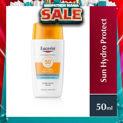 EUCERIN - Sun Face Hydro Protect Ultra Light Fluid Spf 50+ (Protects All Skin Types From Sun Burn And Sun Induced Skin Damage, Even Sensitive Skin) 50ml