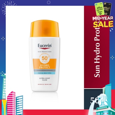 EUCERIN Sun Face Hydro Protect Ultra Light Fluid Spf 50+ (Protects All Skin Types From Sun Burn And Sun Induced Skin Damage, Even Sensitive Skin) 50ml
