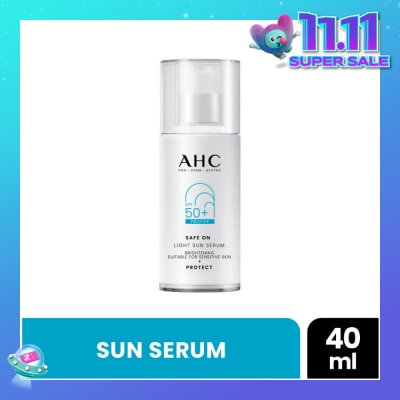 AHC Safe On Brightening Light Sun Serum SPF50+ PA++++ (For Sensitive Skin) 40ml