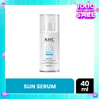 AHC Safe On Brightening Light Sun Serum SPF50+ PA++++ (For Sensitive Skin) 40ml