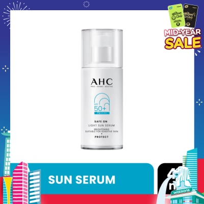 AHC Safe On Brightening Light Sun Serum SPF50+ PA++++ (For Sensitive Skin) 40ml