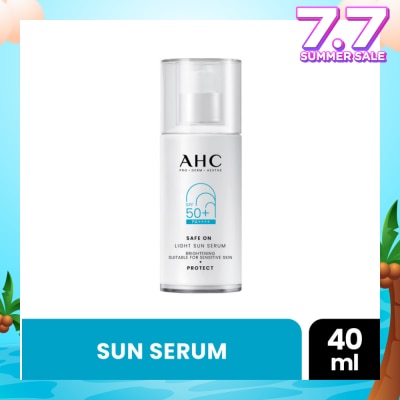 AHC Safe On Brightening Light Sun Serum SPF50+ PA++++ (For Sensitive Skin) 40ml