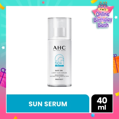 AHC Safe On Brightening Light Sun Serum SPF50+ PA++++ (For Sensitive Skin) 40ml