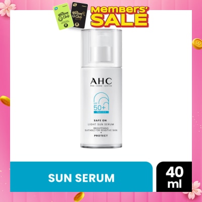 AHC Safe On Brightening Light Sun Serum SPF50+ PA++++ (For Sensitive Skin) 40ml (Expiry: Oct`2026)