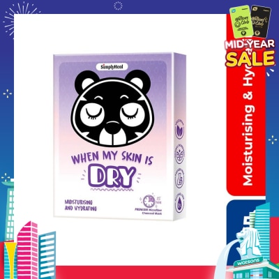 SIMPLY Heal When My Skin Is Dry, Moisturising & Hydrating Premium Charcoal Mask 5s