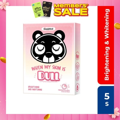 SIMPLY Heal When My Skin Is Dull, Brightening & Whitening Premium Charcoal Mask 5s (Expiry: Apr`2026)