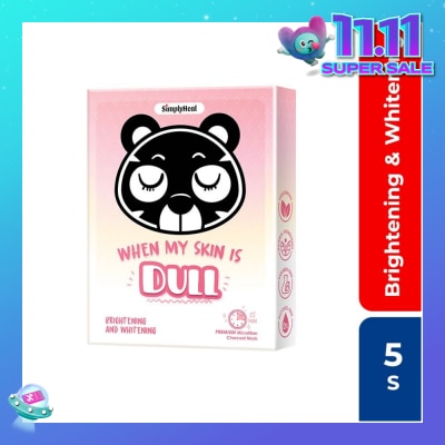 SIMPLY Heal When My Skin Is Dull, Brightening & Whitening Premium Charcoal Mask 5s (Expiry: Apr`2026)