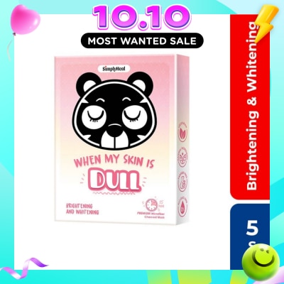 SIMPLY Heal When My Skin Is Dull, Brightening & Whitening Premium Charcoal Mask 5s (Expiry: Jul`2027) image