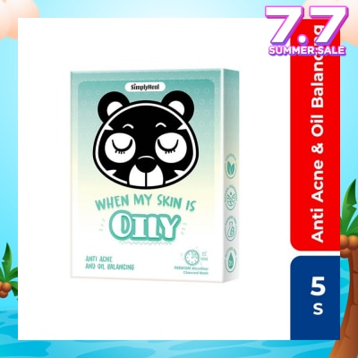 SIMPLY When My Skin Is Oily, Anti Acne & Oil Balancing Premium Charcoal Mask 5s