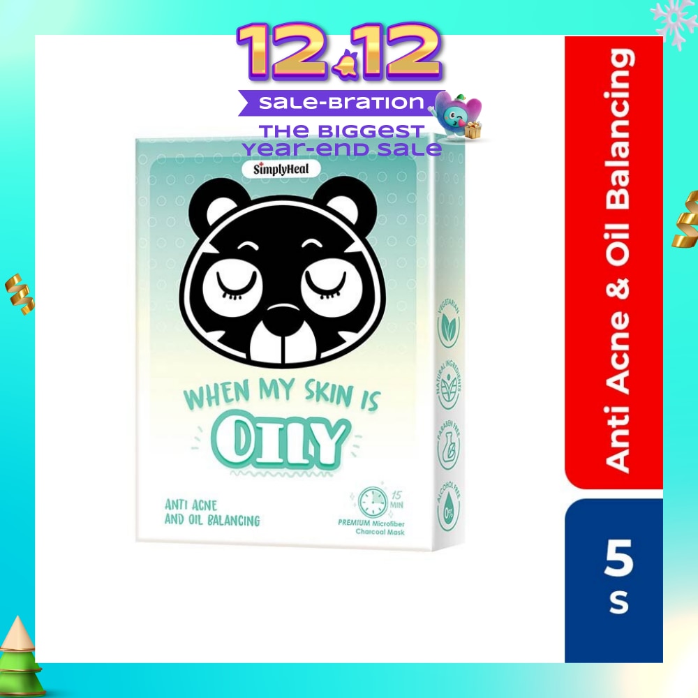 When My Skin Is Oily, Anti Acne & Oil Balancing Premium Charcoal Mask 5s (Expiry: Apr`2026)