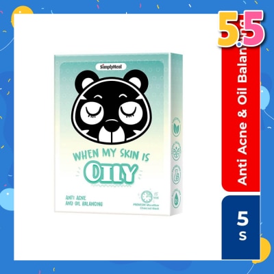SIMPLY When My Skin Is Oily, Anti Acne & Oil Balancing Premium Charcoal Mask 5s