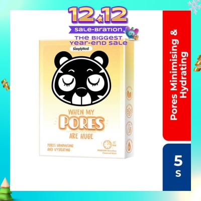 SIMPLY Heal When My Pores Are Huge, Pores Minimising & Hydrating Premium Charcoal Mask 5s (Expiry: Apr`2026)