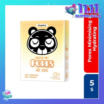 SIMPLY Heal When My Pores Are Huge, Pores Minimising & Hydrating Premium Charcoal Mask 5s (Expiry: Apr`2026)