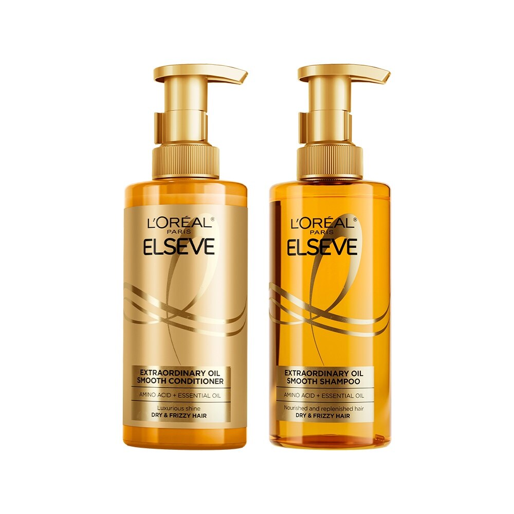 シャンプー L'OREAL ELSEVE Extraordinary Oil 380g L'OREAL PARIS ELSEVE Extraordinary Oil Smooth Packset, Shampoo And
