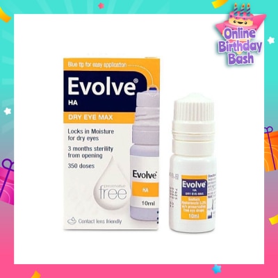 EVOLVE Ha Dry Eye Max (Moisture For Dry Eyes, 350 Doses) 10ml