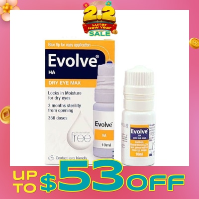 EVOLVE Ha Dry Eye Max (Moisture For Dry Eyes, 350 Doses) 10ml