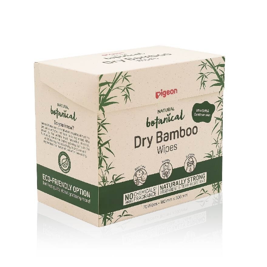 Natural Botanical Dry Bamboo Wipes (Ultra Soft And Durable) 70s