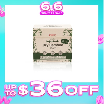 PIGEON - Natural Botanical Dry Bamboo Wipes (Ultra Soft And Durable) 70s
