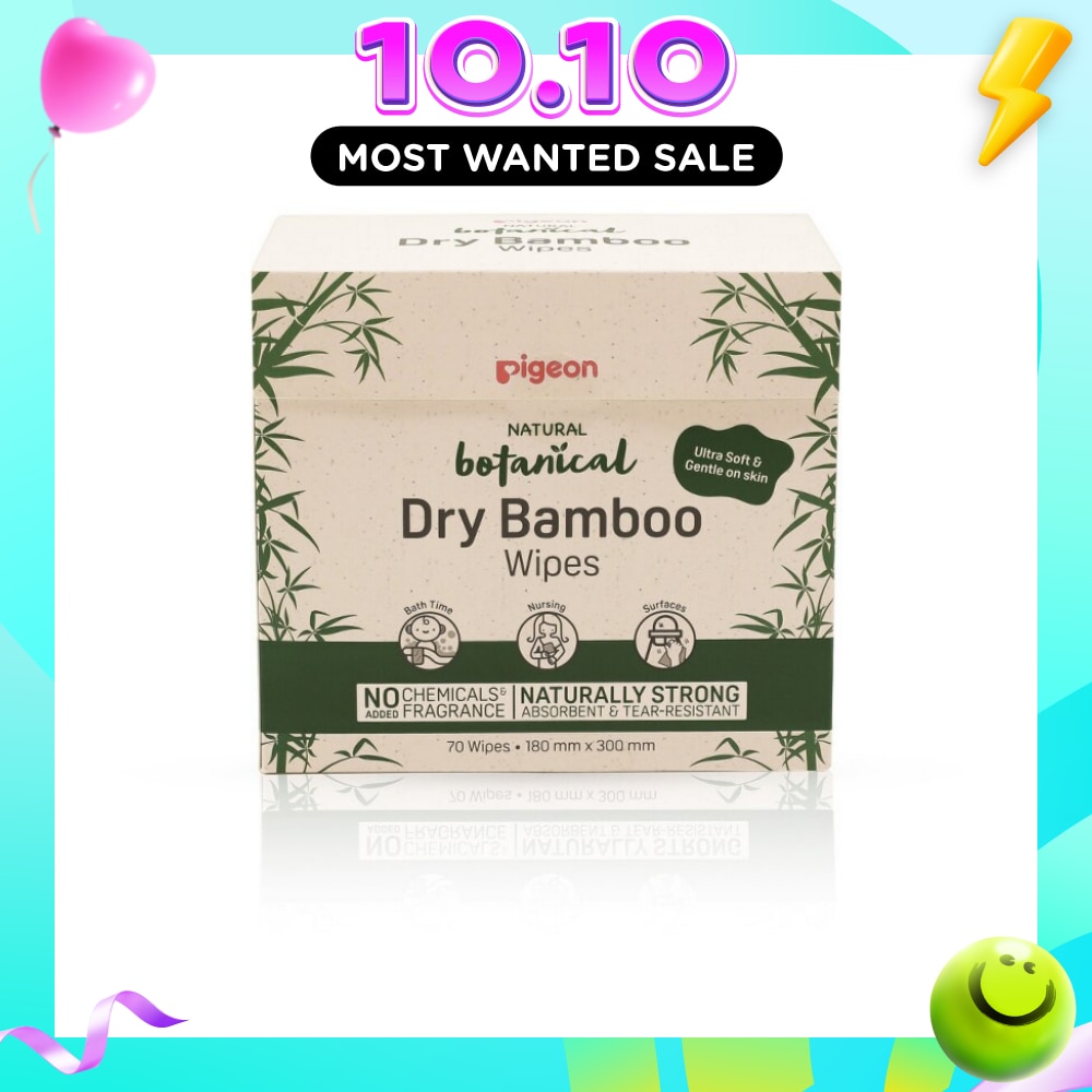 Natural Botanical Dry Bamboo Wipes (Ultra Soft And Durable) 70s image
