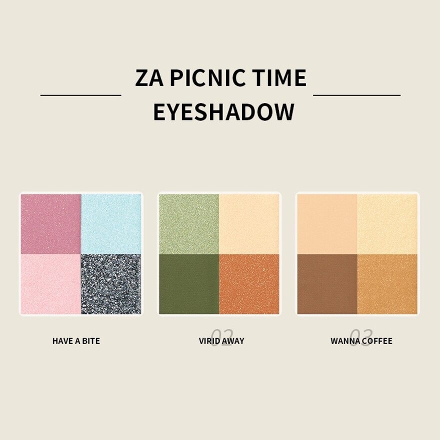 Picnic Time Eyeshadow (01), Velvet Matte Texture, Long Lasting 4.8g