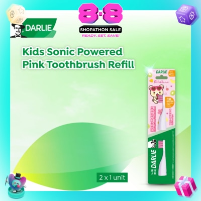DARLIE - Jolly Junior Kids Sonic Pink Electric Toothbrush Refill Replacement Head (For 4+ years) 2s