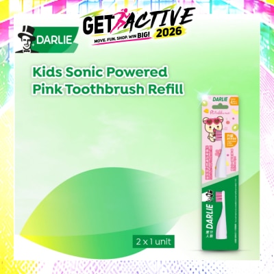 DARLIE - Jolly Junior Kids Sonic Pink Electric Toothbrush Refill Replacement Head (For 4+ years) 2s image