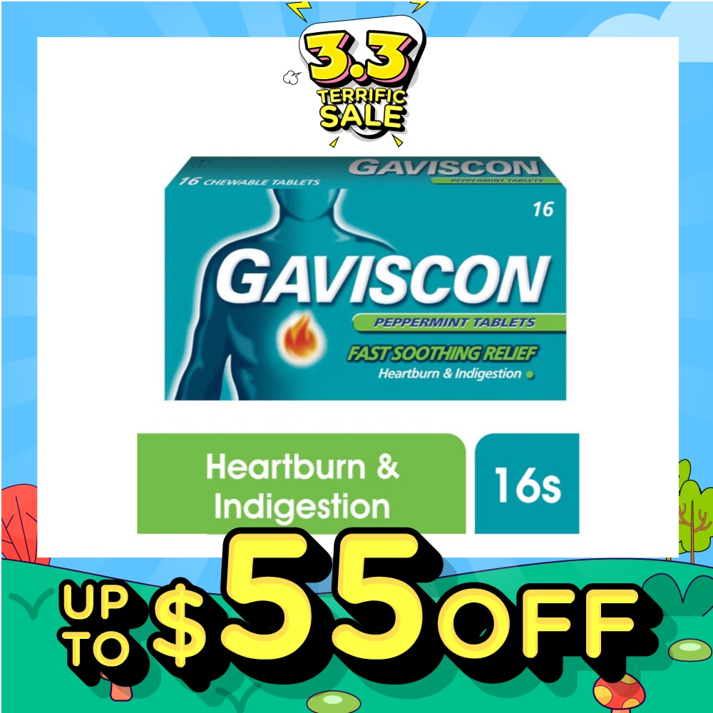 Chewable Tablet Peppermint (For Fast Relief of Heartburn & Indigestion) 16s (Expiry: Nov`2026)