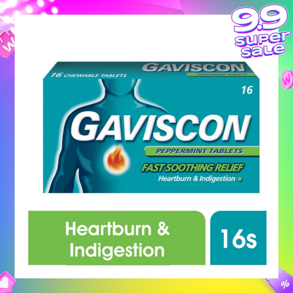 Chewable Tablet Peppermint (For Fast Relief of Heartburn & Indigestion) 16s (Expiry: Nov`2025)