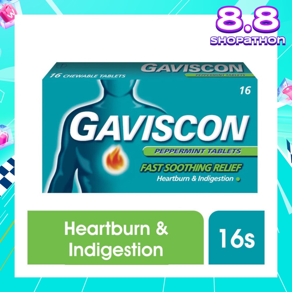 Chewable Tablet Peppermint (For Fast Relief of Heartburn & Indigestion) 16s (Expiry: Nov`2025)
