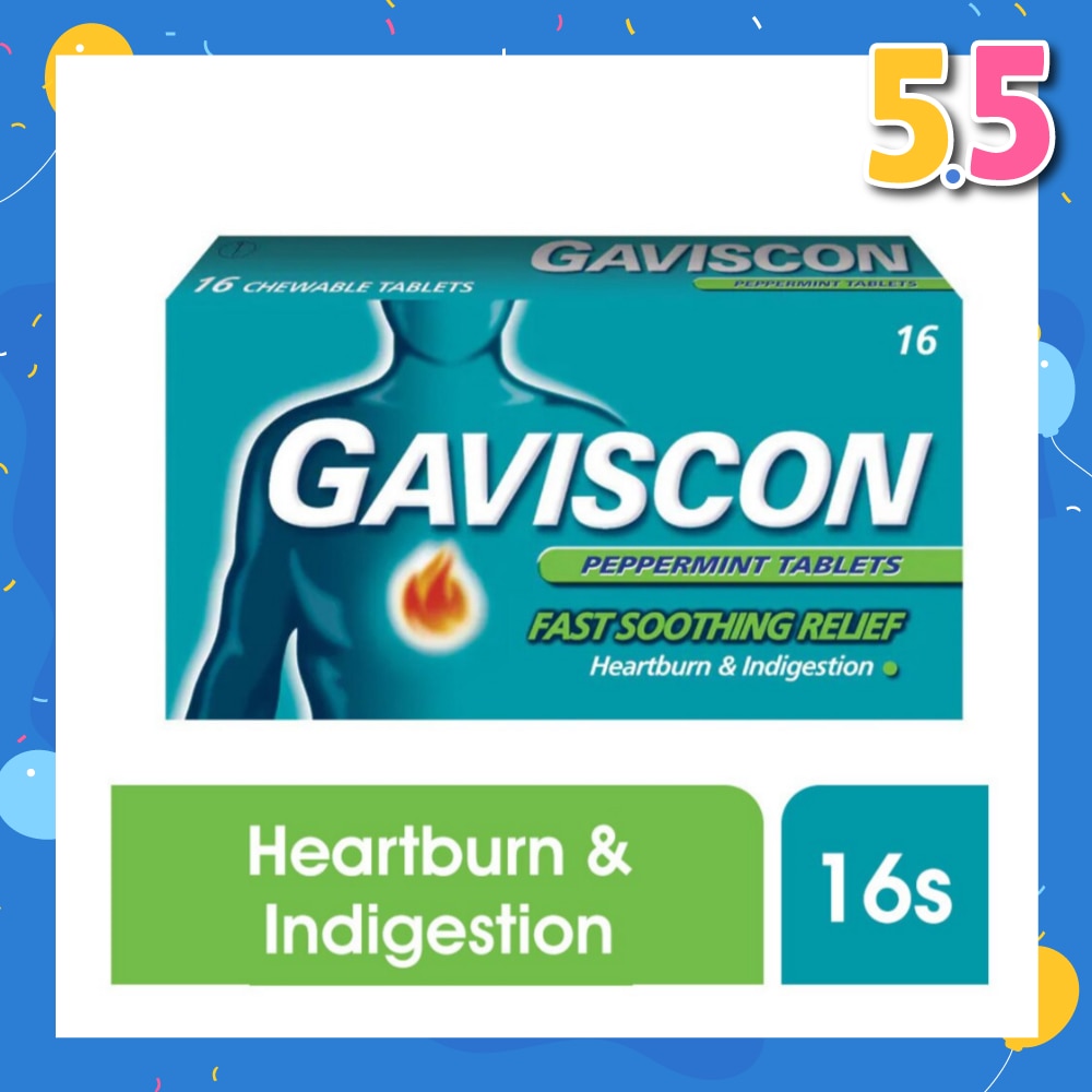 Chewable Tablet Peppermint (For Fast Relief of Heartburn & Indigestion) 16s (Expiry: Nov`2025)