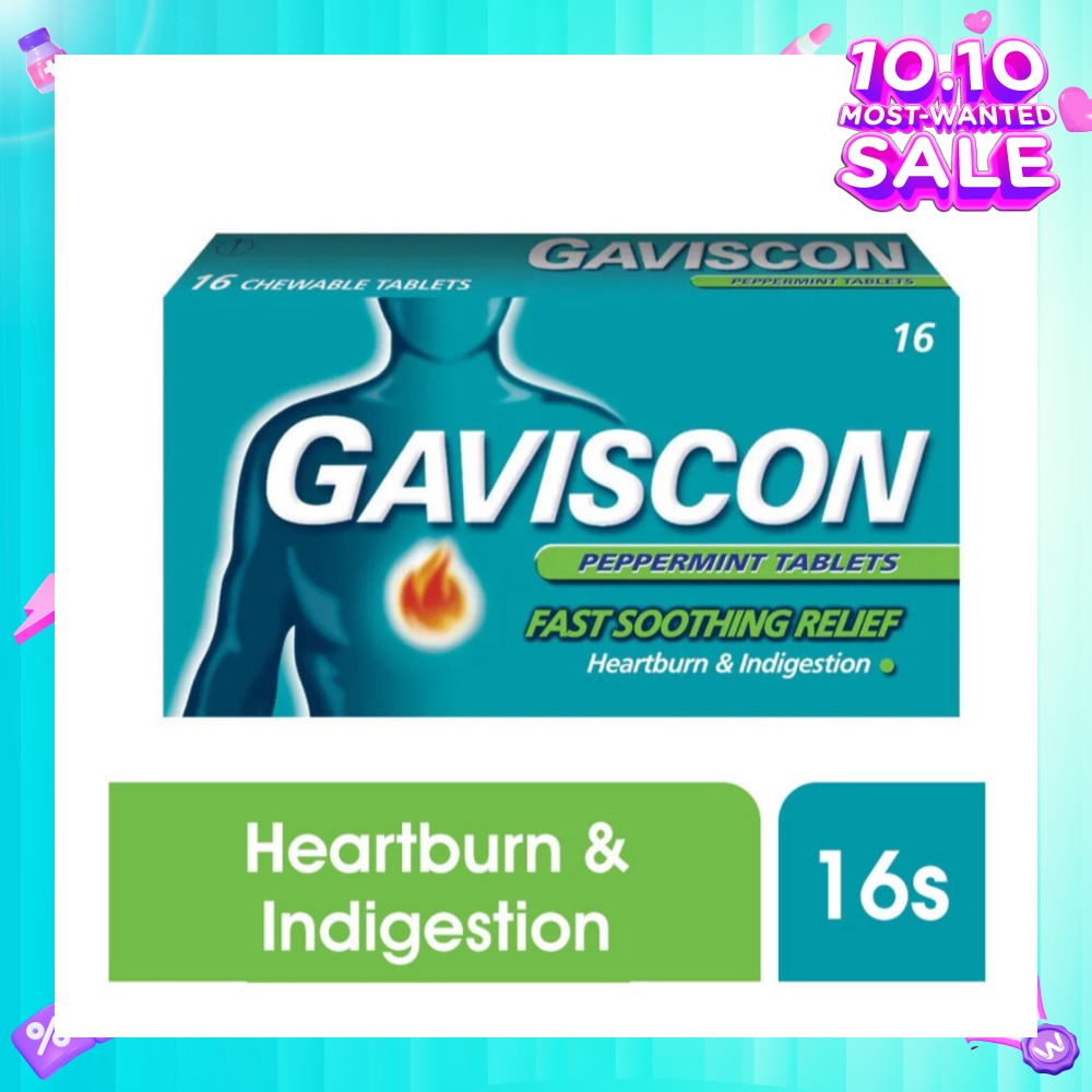 Chewable Tablet Peppermint (For Fast Relief of Heartburn & Indigestion) 16s (Expiry: Nov`2025)