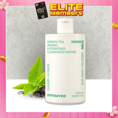 INNISFREE Green Tea Hydrating Amino Acid Cleansing Water (Low pH Value + Removes Makeup) 320ml (Expiry: Sep`2026)