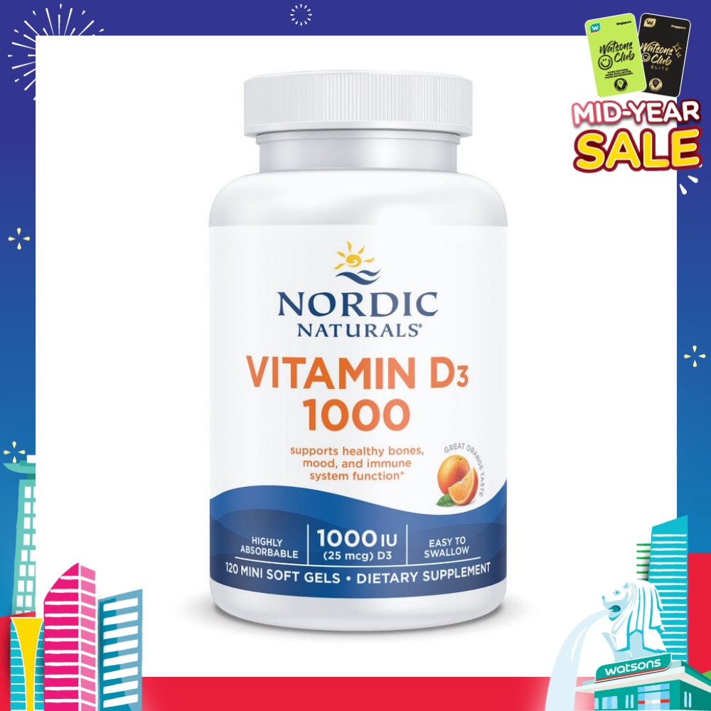 Vitamin D3 1000IU Softgel (Support Healthy Bones & Immune System Function) 120s