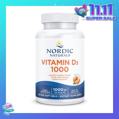 NORDIC NATURALS Vitamin D3 1000IU Softgel (Support Healthy Bones & Immune System Function) 120s