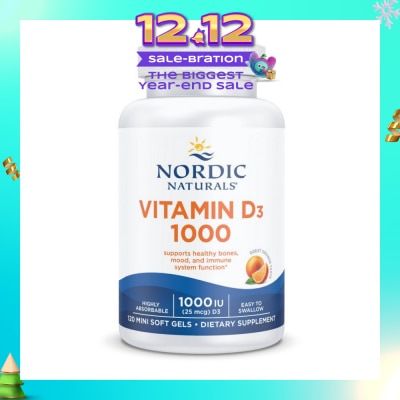 NORDIC NATURALS Vitamin D3 1000IU Softgel (Support Healthy Bones & Immune System Function) 120s
