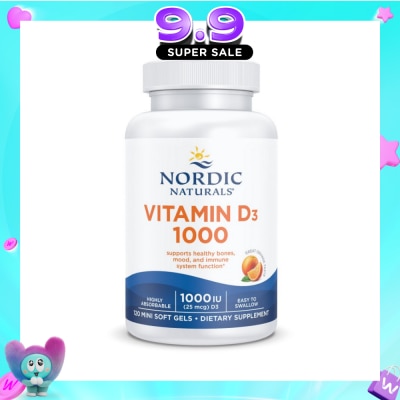 NORDIC NATURALS - Vitamin D3 1000IU Softgel (Support Healthy Bones & Immune System Function) 120s (Expiry: Apr`2027) image