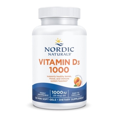 NORDIC NATURALS Vitamin D3 1000IU Softgel (Support Healthy Bones & Immune System Function) 120s