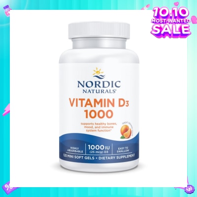 NORDIC NATURALS Vitamin D3 1000IU Softgel (Support Healthy Bones & Immune System Function) 120s