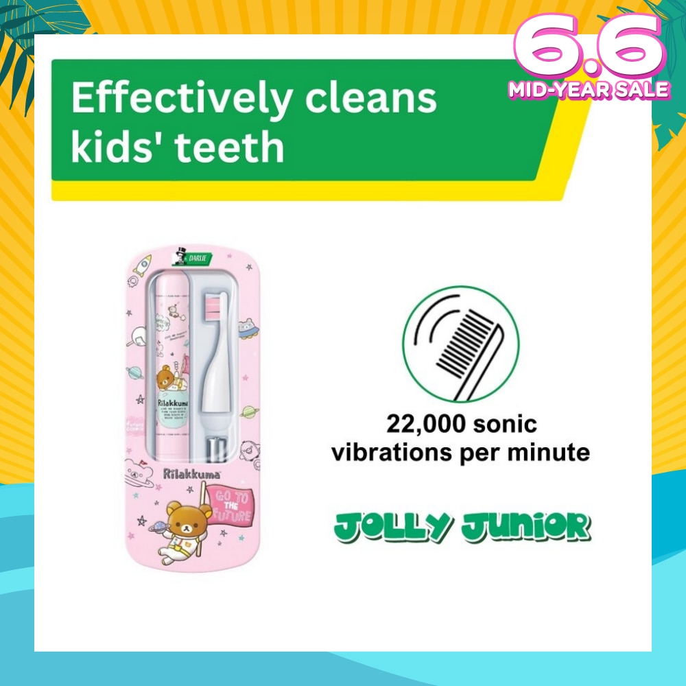 Jolly Junior Kids Sonic Battery Electric Toothbrush Pink (For 4+ years) 1s