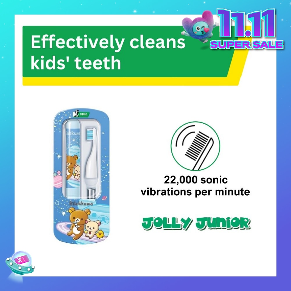 Jolly Junior Kids Sonic Battery Electric Toothbrush Blue (For 4+ years) 1s