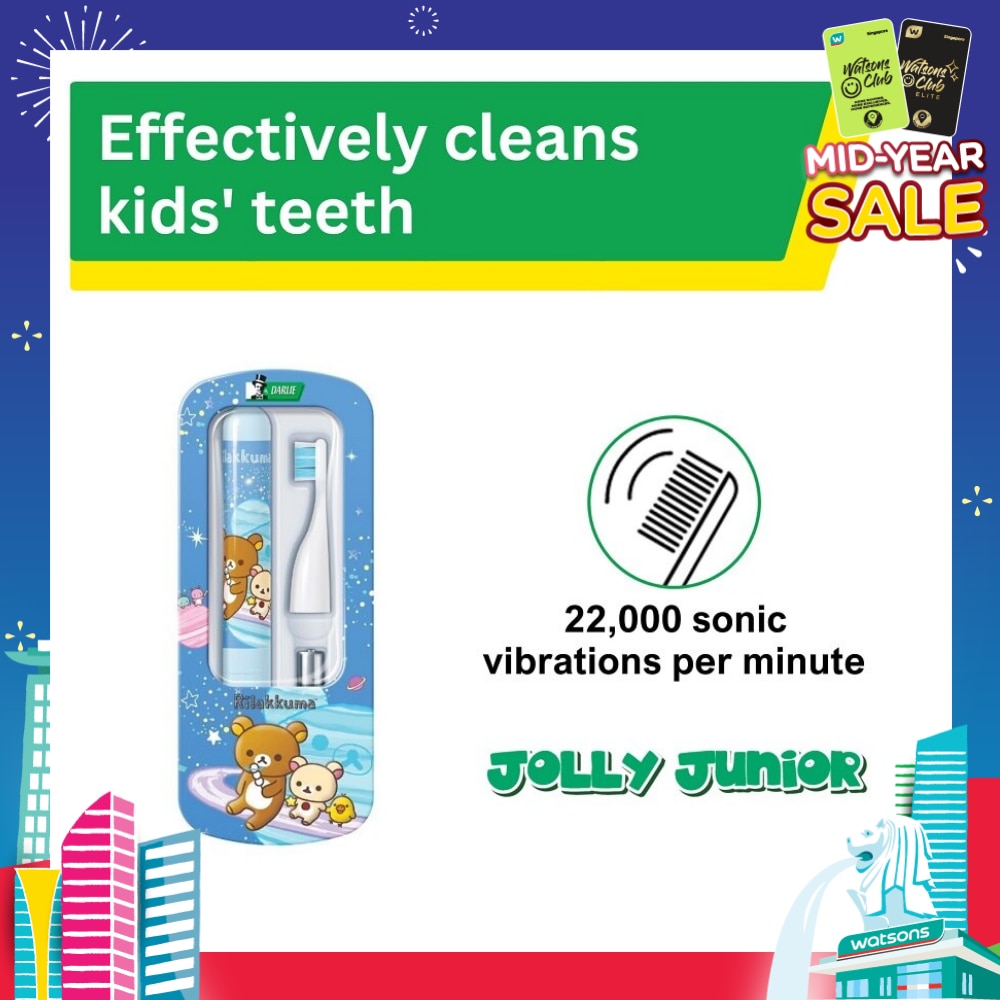 Jolly Junior Kids Sonic Battery Electric Toothbrush Blue (For 4+ years) 1s