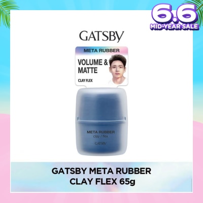 GATSBY Meta Rubber Clay Flex (Creates Long Lasting Volume To Your Hair With Its High Holding Power And Matte Texture) 65g